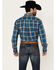 Image #4 - Ariat Men's Geron Plaid Print Long Sleeve Button-Down Western Shirt , Blue, hi-res