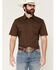 Image #1 - Gibson Trading Co Men's Solid Short Sleeve Snap Western Shirt - Big, Dark Brown, hi-res