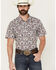 Image #1 - Gibson Trading Co Men's Grand Finale Floral Paisley Print Short Sleeve Snap Western Shirt, White, hi-res
