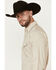 Image #2 - Ely Walker Men's Mini Southwestern Geo Print Long Sleeve Snap Western Shirt , Beige, hi-res