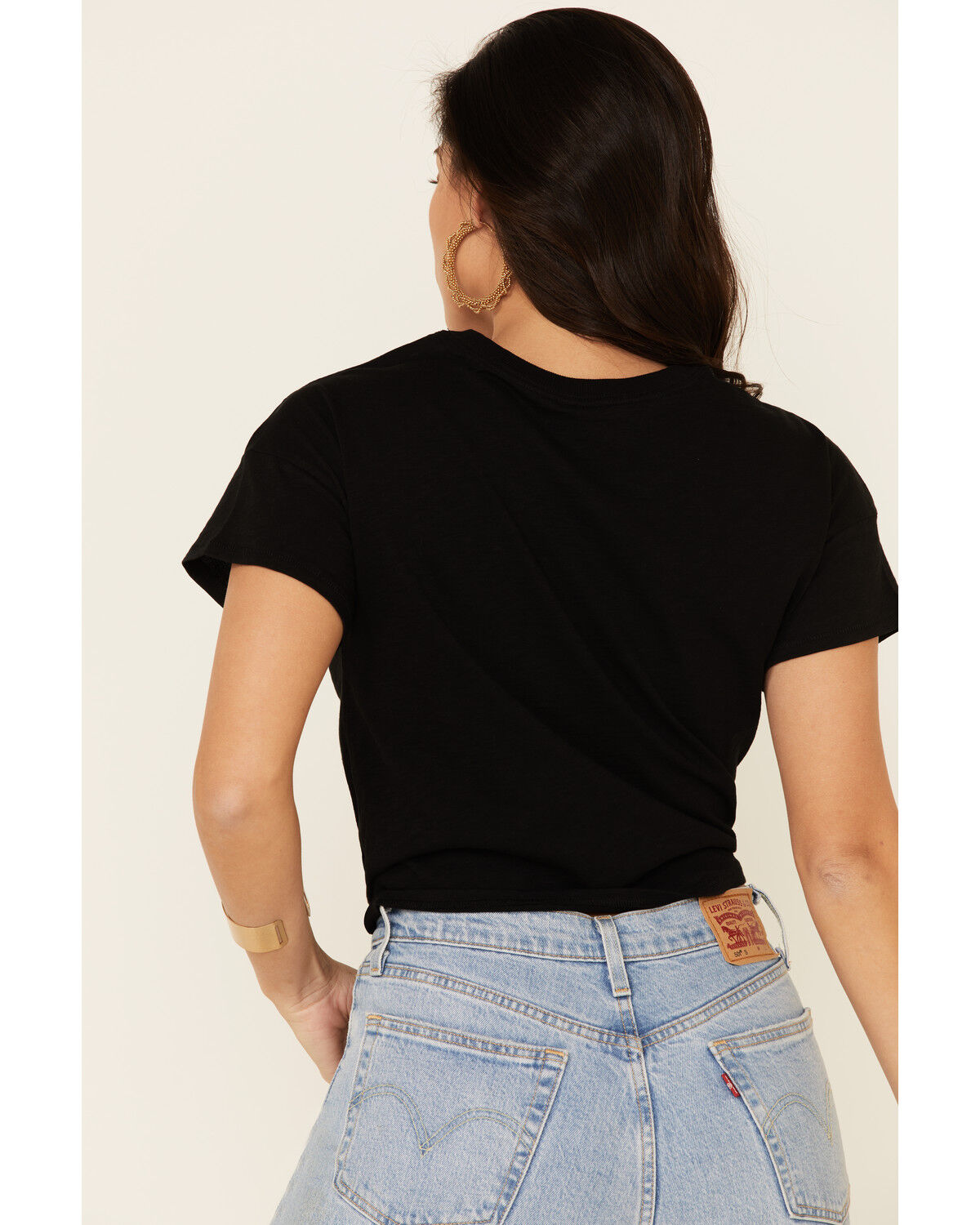 Image #5 - Shyanne Women's Here For The Beer Graphic Tie-Front Short Sleeve Tee, Black, hi-res