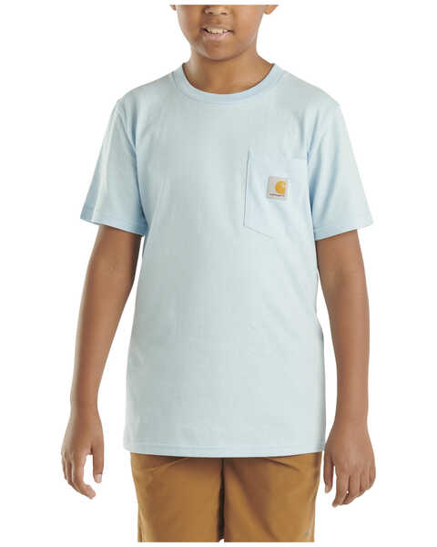 Carhartt Boys' Carhartt Logo Short Sleeve Graphic T-Shirt , Light Blue, hi-res