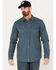 Image #1 - Cody James Men's FR Long Sleeve Pearl Snap Work Shirt, Blue, hi-res