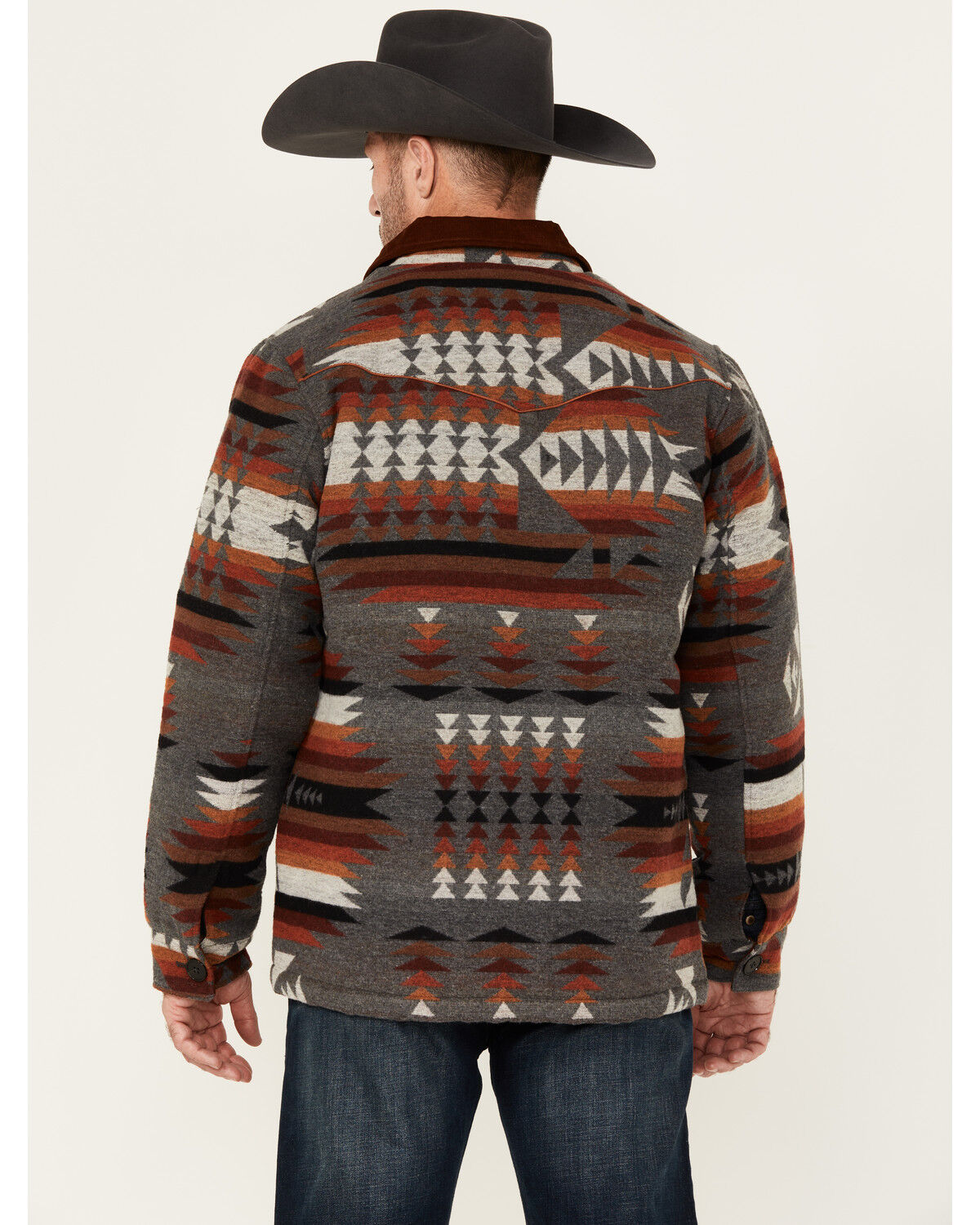 Image #4 - RANK 45® Men's Woodsworth Southwestern Print Wool Shirt Jacket, Grey, hi-res