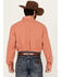 Image #4 - George Strait by Wrangler Men's Plaid Print Long Sleeve Button-Down Stretch Western Shirt, Brick Red, hi-res