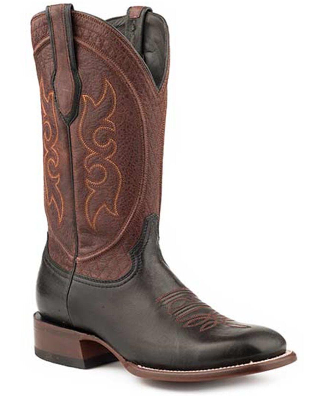 Image #1 - Stetson Men's Bridger Western Boots - Broad Square Toe, Black, hi-res