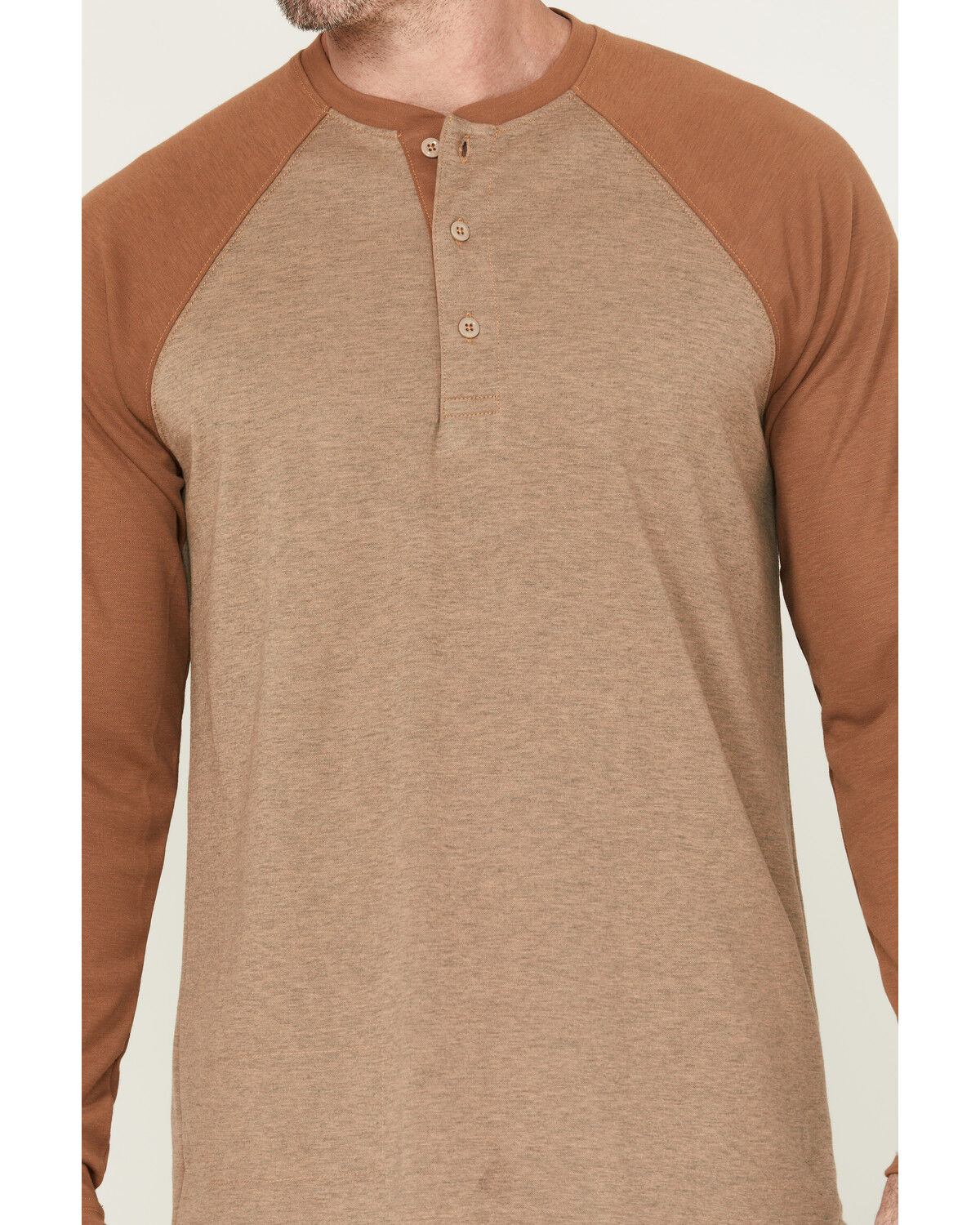 Image #3 - Cody James Men's FR Bronze Raglan Long Sleeve Henley Work Shirt, Bronze, hi-res
