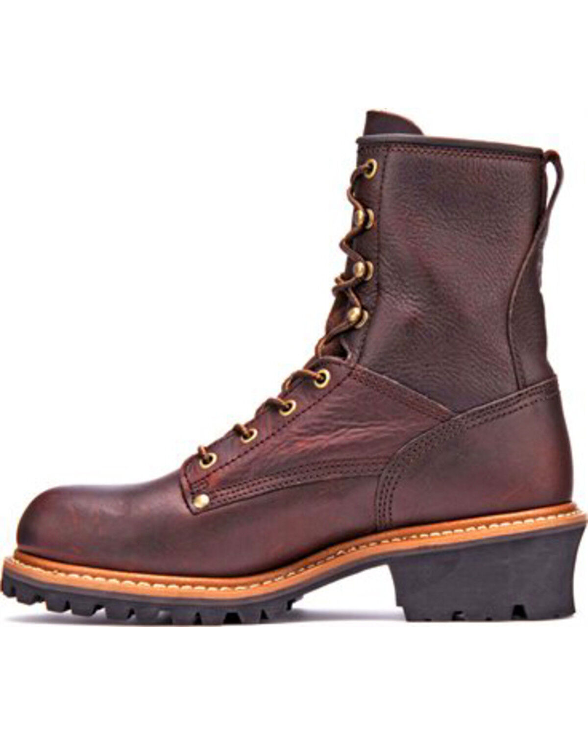 Image #2 - Carolina Men's Logger Boots - Soft Toe, Brown, hi-res