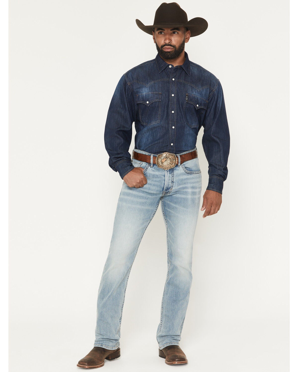 Image #1 - RANK 45&reg; Men's Rider-Flex Somerset Wash Ambush Slim Straight Performance Stretch Denim Jeans, Light Wash, hi-res