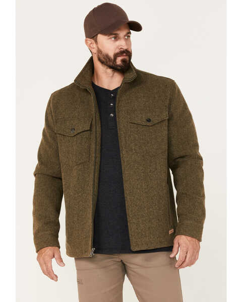 Powder River Outfitters Men's Full Zip Wool Jacket, Olive, hi-res