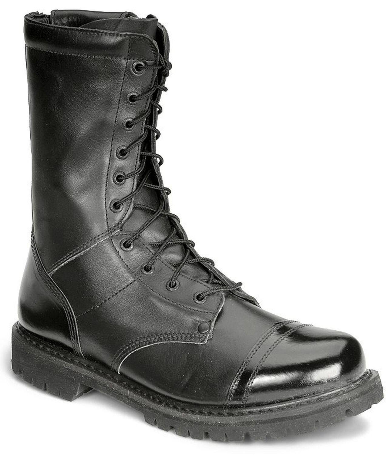 Image #1 - Rocky Men's 10" Zipper Jump Boots - Round Toe, Black, hi-res
