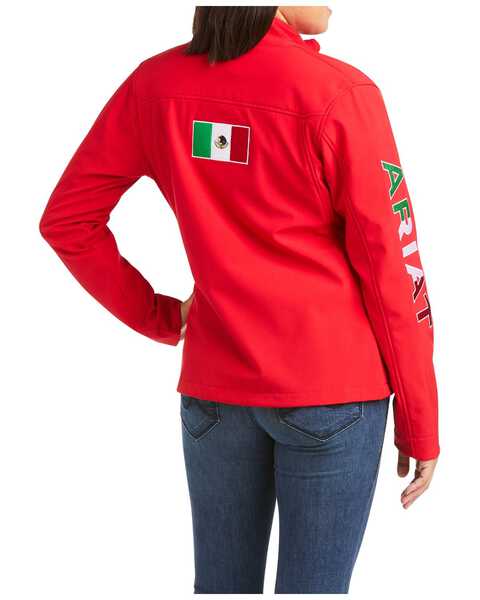 Ariat Women's Team Mexico Softshell Zip-Up Water Repellent Jacket , Red, hi-res