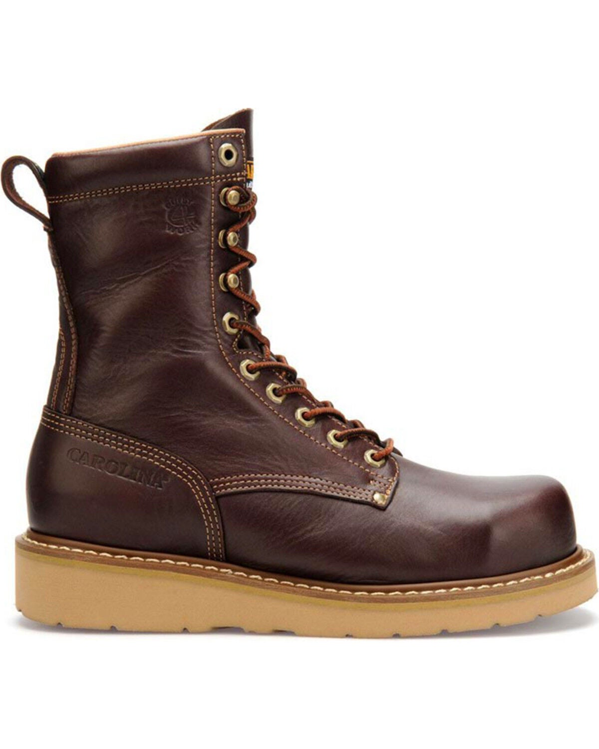 Image #2 - Carolina Men's 8" Amp Hi Wedge Work Boots - Soft Toe, Dark Brown, hi-res