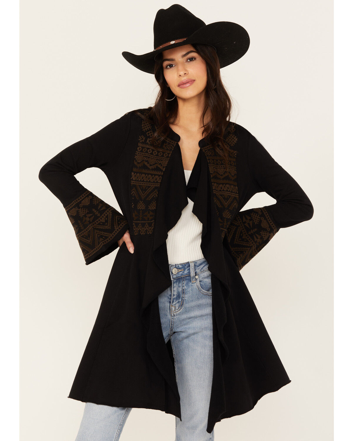 Image #1 - Shyanne Women's Cascade Embroidered French Terry Cardigan, , hi-res