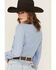 Image #5 - Cowboygirl by Jenna Paulette Women's Solid Long Sleeve Pearl Snap Western Shirt, Blue, hi-res