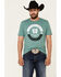 Cinch Men's Heather Green Circle Logo Graphic Short Sleeve T-Shirt , Green, hi-res