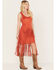 Image #2 - Idyllwind Women's Country Mannor Faux Suede Fringe Dress, Orange, hi-res