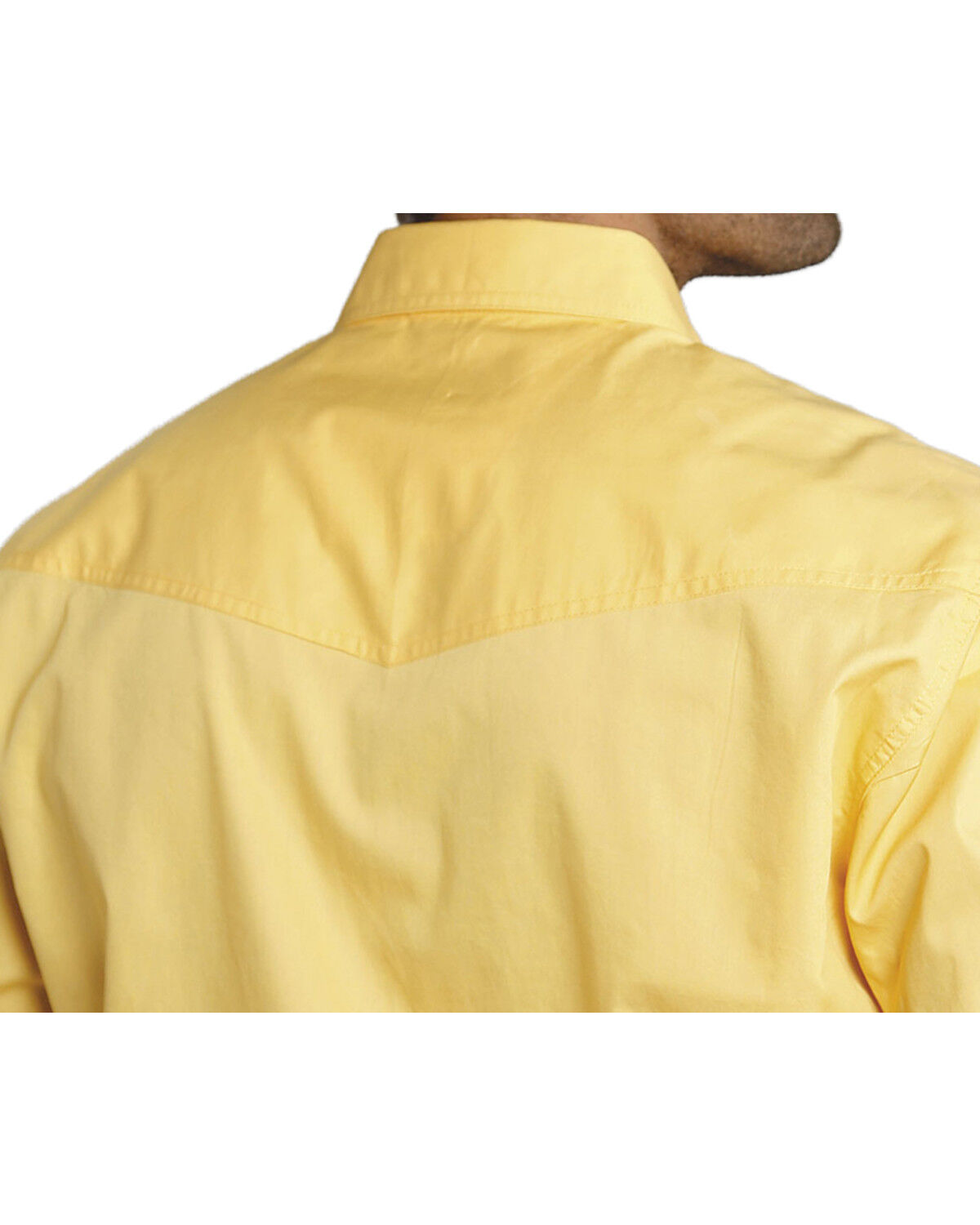 Image #4 - Roper Men's Amarillo Collection Solid Long Sleeve Western Shirt, Yellow, hi-res