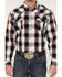 Roper Men's Large Ombre Plaid Long Sleeve Snap Western Shirt , Black, hi-res