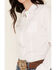 Cinch Women's Solid Long Sleeve Button Down Western Shirt, White, hi-res