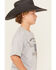 Image #2 - Ariat Boys' Steerhead Americana Short Sleeve Graphic T-Shirt, Grey, hi-res