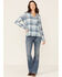 Image #4 - North River Women's Crinkle Ryn Plaid Shirt, Blue, hi-res