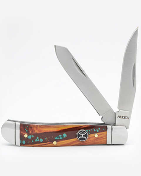 Hooey Small Turquoise Trapper Knife, Brown, hi-res