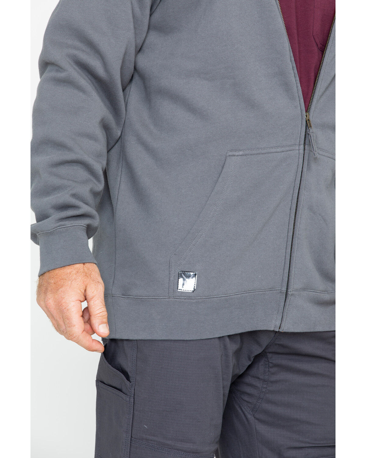Image #3 - Hawx Men's Zip-Front Hooded Work Jacket, Charcoal, hi-res