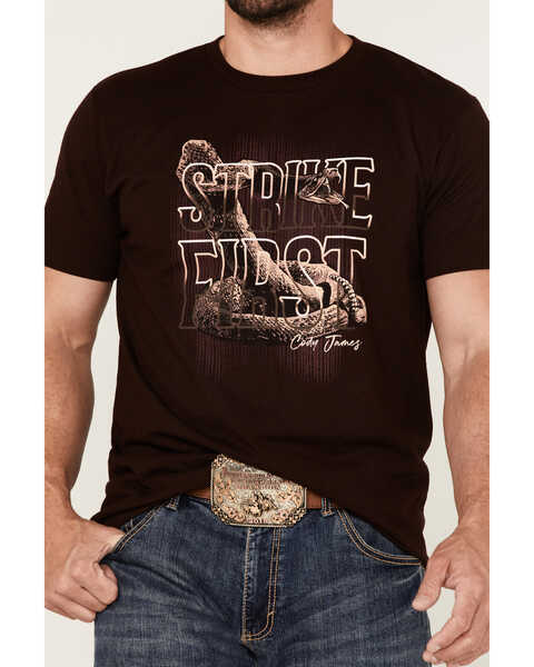 Image #3 - Cody James Men's Strike First Graphic Short Sleeve T-Shirt , Maroon, hi-res
