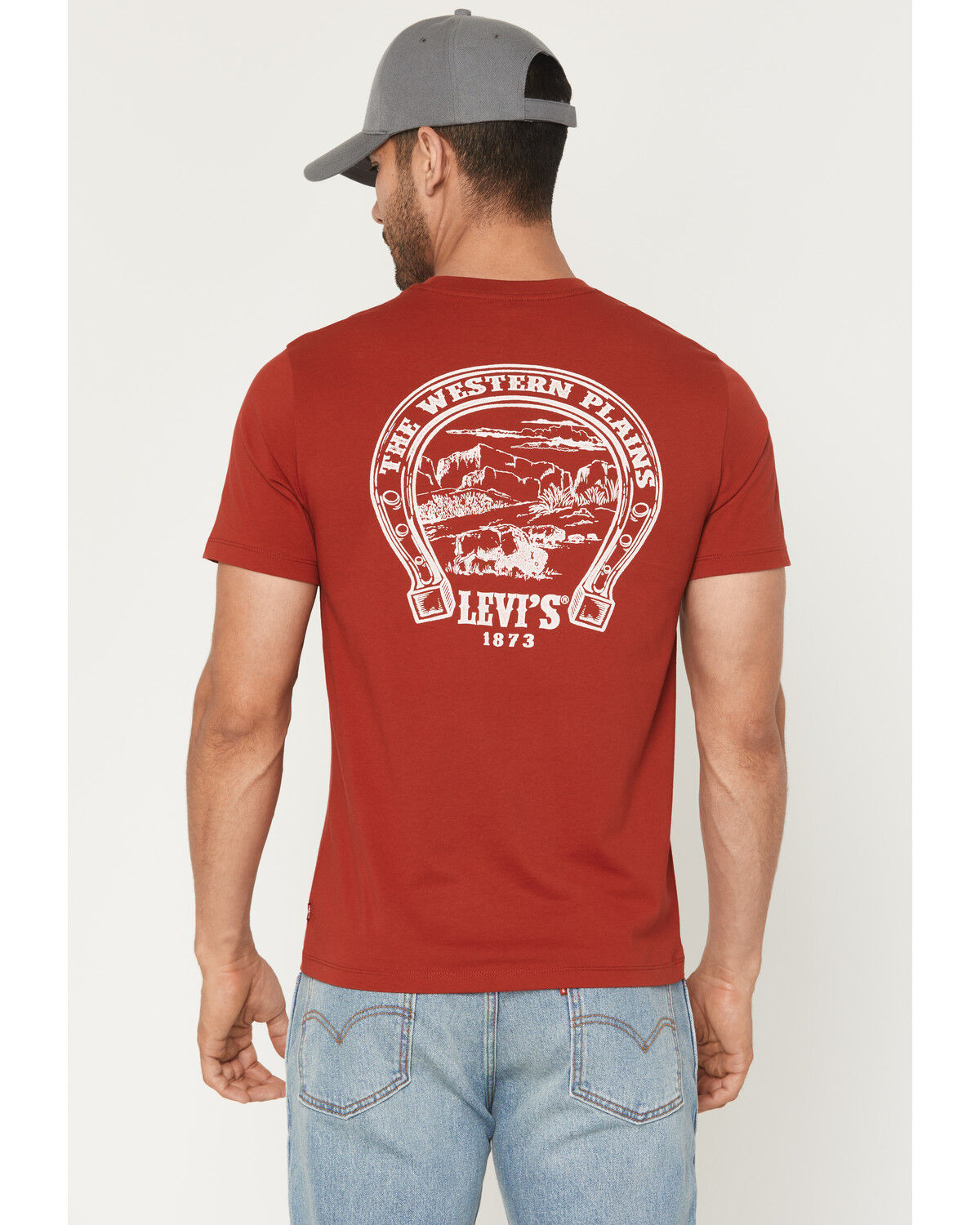 Image #1 - Levi's Men's Horseshoe Logo Short Sleeve Graphic T-Shirt, Red, hi-res