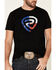 Rock & Roll Denim Men's Black Texas Flag Logo Graphic T-Shirt , Black, hi-res