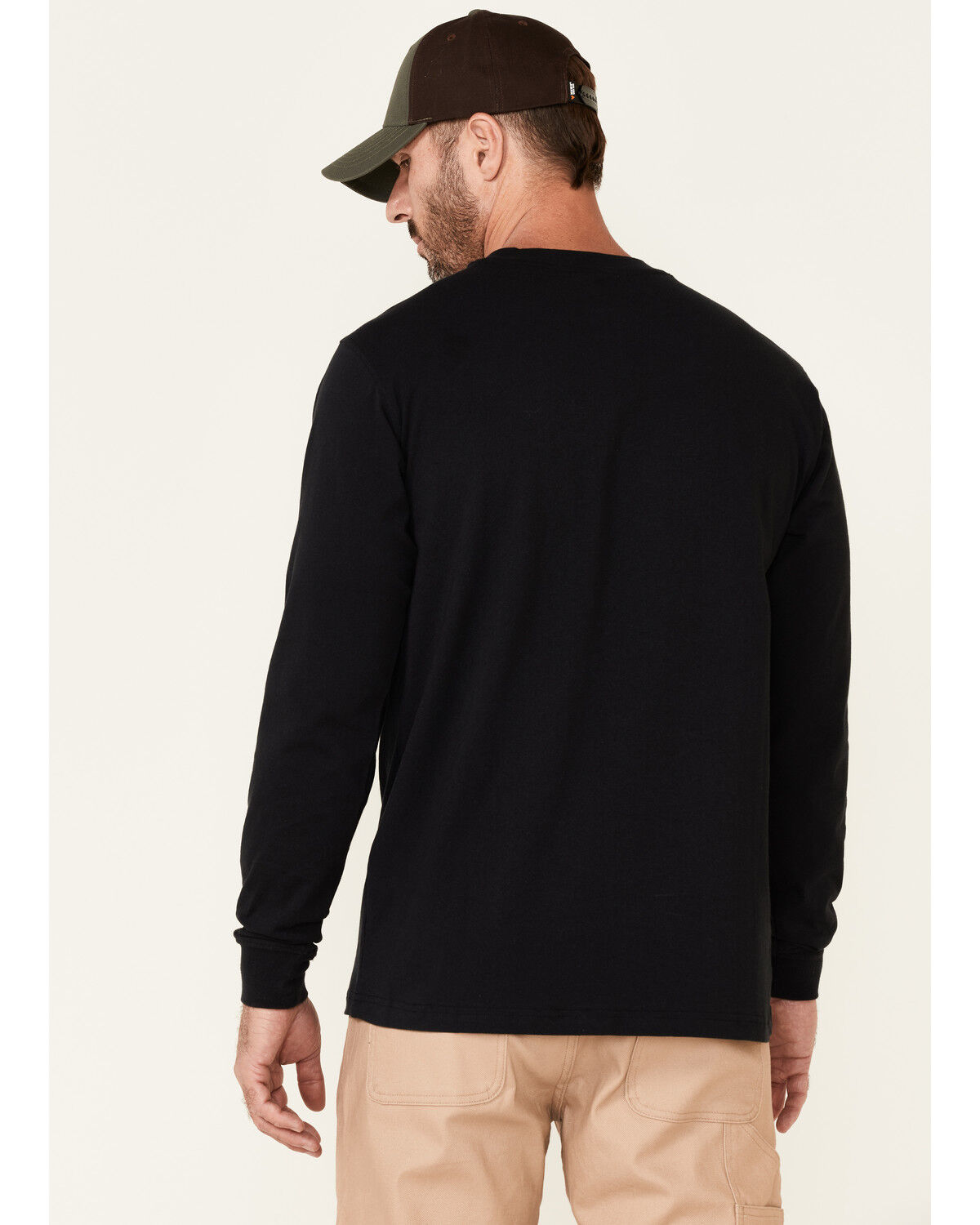 Image #4 - Hawx Men's Solid Forge Long Sleeve Work Pocket T-Shirt - Big, Black, hi-res