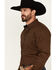 Image #2 - RANK 45&reg; Men's Trench Jacquard Geo Print Long Sleeve Button-Down Stretch Western Shirt, Black, hi-res