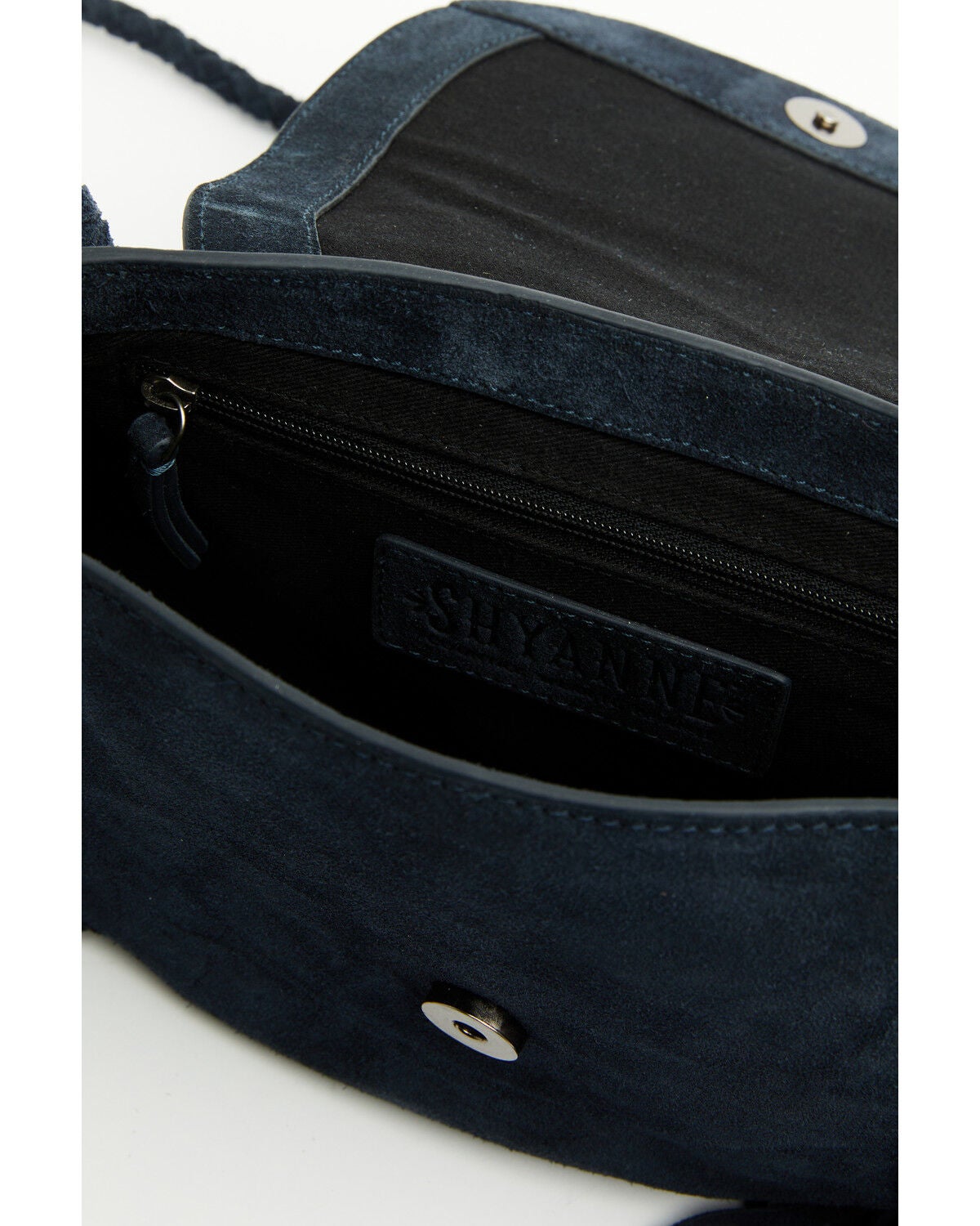 Image #4 - Shyanne Women's Belle Embroidered Fringe Suede Crossbody Bag, Navy, hi-res