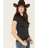 Image #2 - RANK 45® Women's Solid Short Sleeve Performance Tee, Black, hi-res