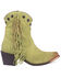 Image #2 - Circle G Women's Studded Suede Fringe Ankle Boots - Round Toe, Green, hi-res