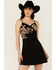 Image #2 - Idyllwind Women's Bee Embroidered Beaded Mini Dress, Black, hi-res