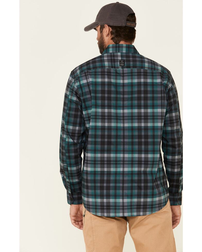 ATG™ by Wrangler Men's All Terrain Dark Green Plaid Pocket Utility Long Sleeve Western Flannel Shirt - Big & Tall, Green, hi-res