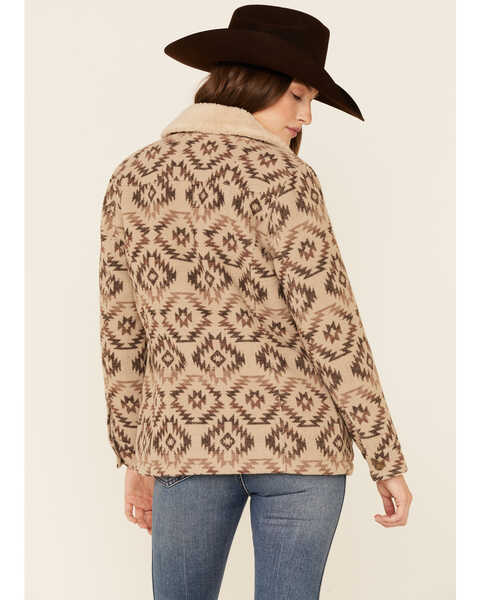Image #4 - Shyanne Women's Brown Southwestern Blanket Print Snap-Front Barn Coat , Brown, hi-res