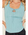 Image #3 - Shyanne Women's Rebecca Short Sleeve Knit Lace Tank, Ocean Blue, hi-res