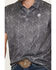 Image #3 - Rock & Roll Denim Men's Steer Skull Print Short Sleeve Button-Down Stretch Polo, Charcoal, hi-res