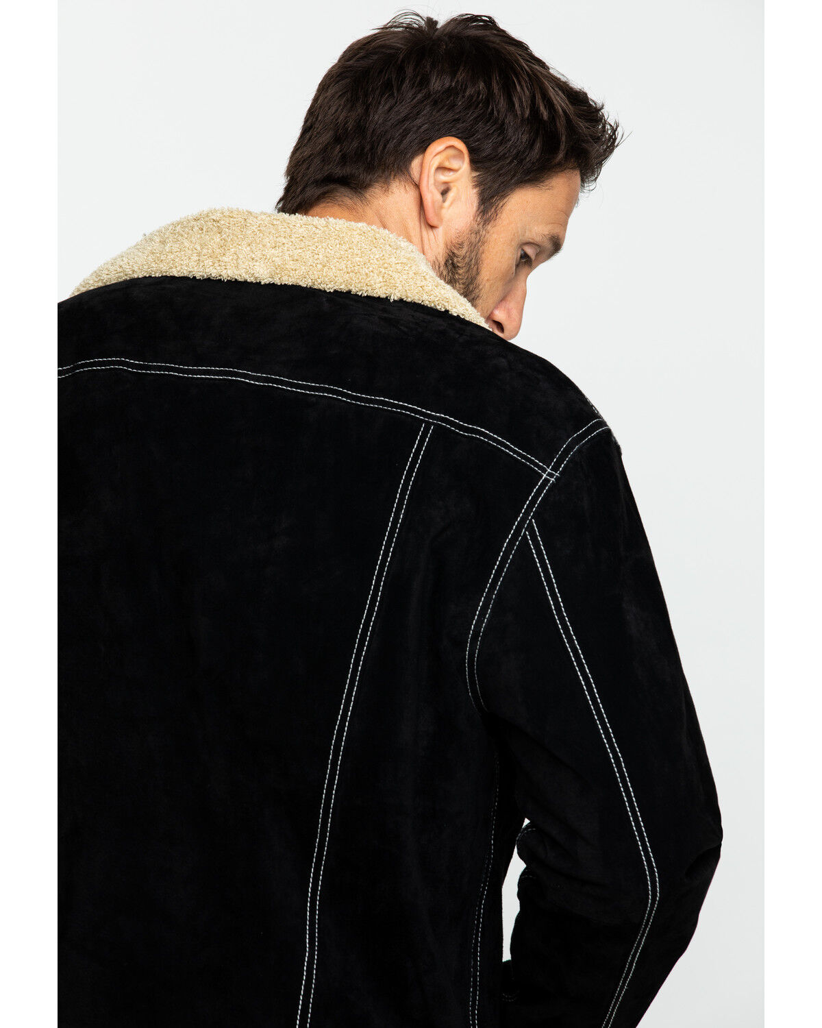 Image #5 - Scully Men's Boar Suede Jean Jacket, Black, hi-res