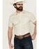 Image #1 - RANK 45® Men's Westamp Geo Print Short Sleeve Button-Down Performance Stretch Western Shirt, Ivory, hi-res
