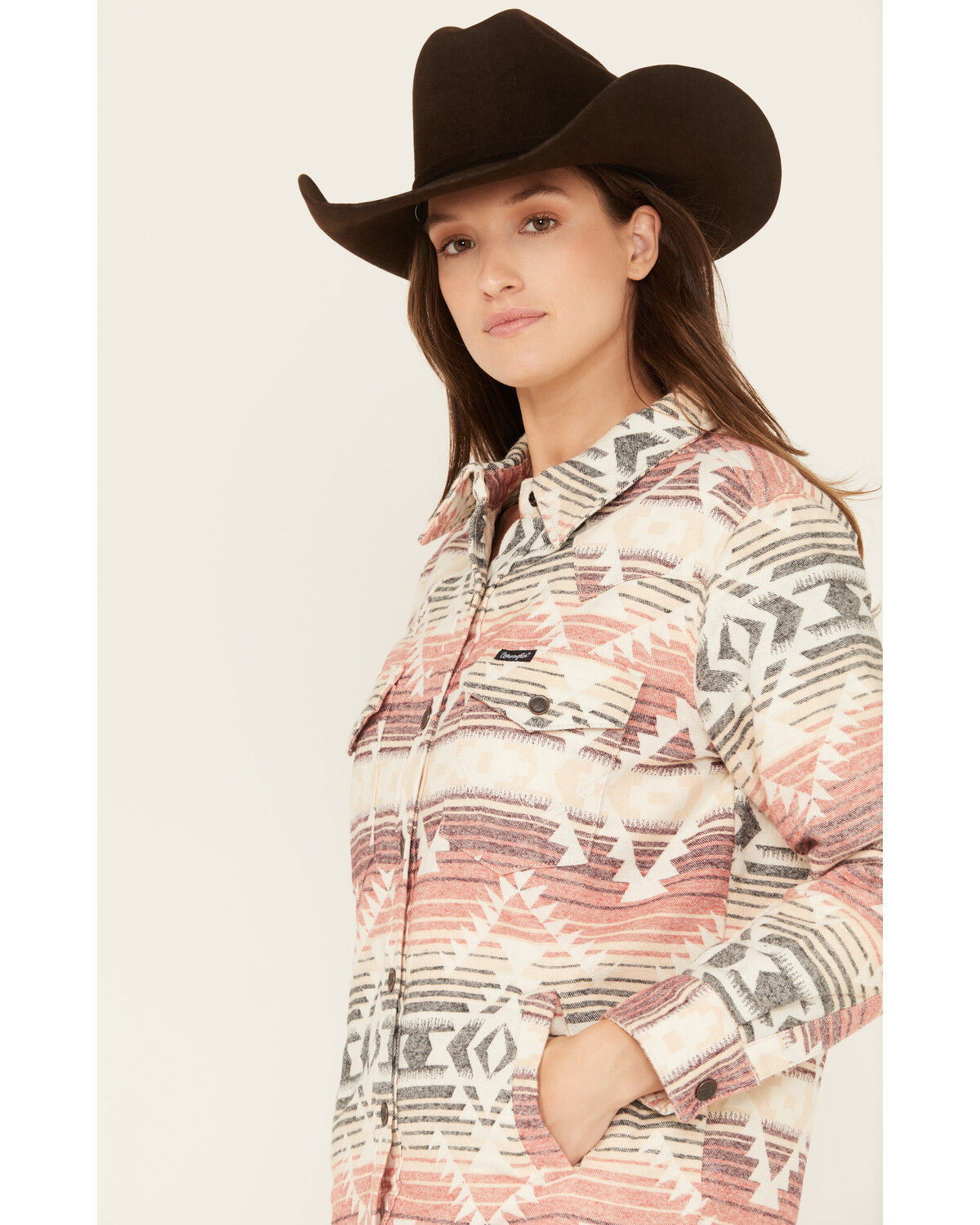 Image #2 - Wrangler Retro Women's Jacquard Southwestern Print Shacket, Multi, hi-res