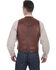 Scully Men's Classic Western Leather Vest, Brown, hi-res