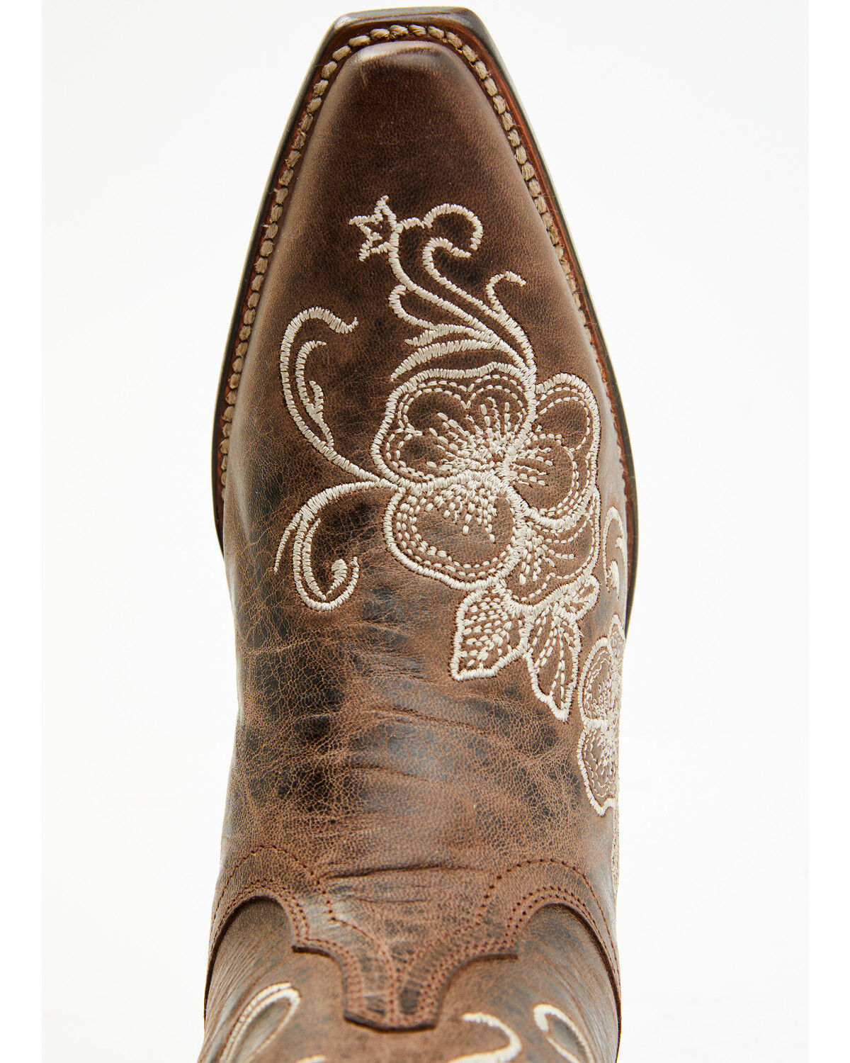 Image #6 - Shyanne Women's Lasy Floral Embroidered Western Boots - Snip Toe, Brown, hi-res