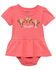 Image #1 - Wrangler Infant Girls' Cow Short Sleeve Onesie, Red, hi-res