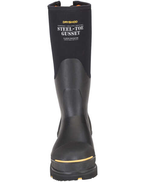 Image #4 - Dryshod Men's Adjustable Gusset Work Boots - Steel Toe, Black, hi-res