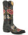 Stetson Women's Black Rose Embroidered Boots - Snip Toe , Black, hi-res
