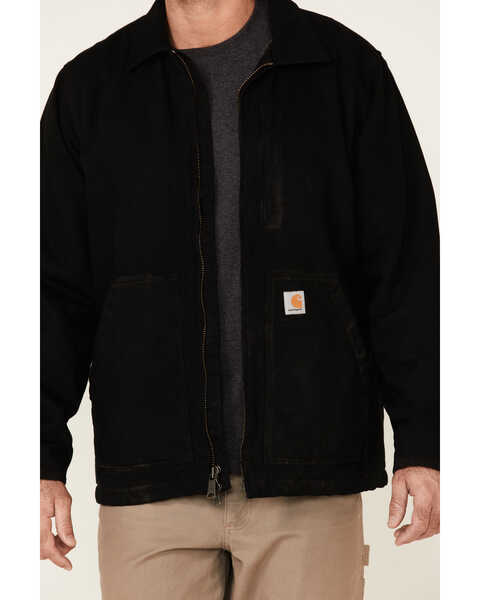 Image #3 - Carhartt Men's Duck Sherpa Lined Work Coat , Black, hi-res
